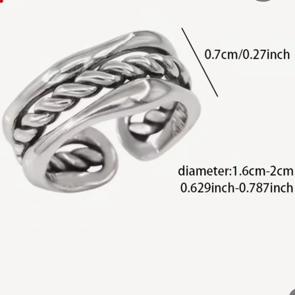 925 sterling Silver Twisted rope Ring